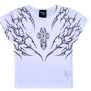Civil Regime Forever Baby Tee White Gothic Size Medium